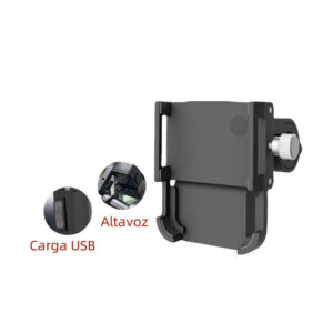 Soporte móvil con altavoz bluetooth y carga USB